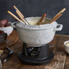Staub service à fondue motif montagne 20cm Truffe blanche