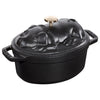 Cocotte 17 cm, Cochonnet gris graphite, Fonte - Staub