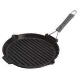 Gril rond, manche silicone noir mat rond 27 cm - Staub