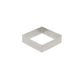 Cercle à tarte carré VALRHONA, inox perforé Ht 2 cm