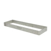 Cercle à tarte rectangulaire cannelé, inox perforé 35cm